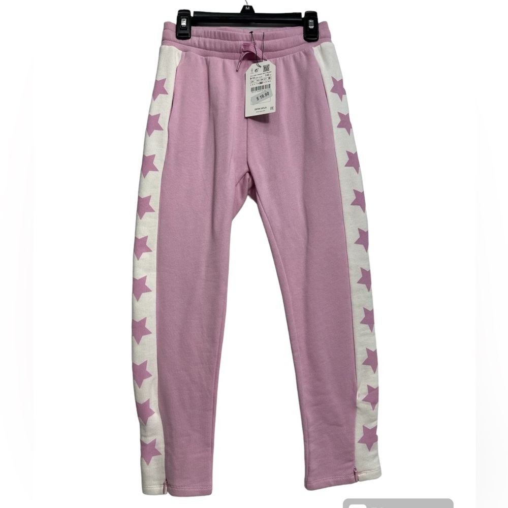 Zara Pink and White Star Sweatpants for Kids